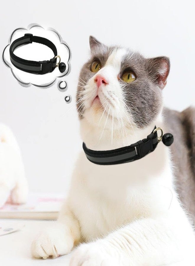 Weimostar Black XXS Dog Collar with Bell Leash Set, Reflective Cat Collars Puppy Collar Nylon Soft Adjustable for XS Extra Small Tiny Boy Girl Pets Female Male Kitten Yorkie Teacup Chihuahua XSmall - Image 2